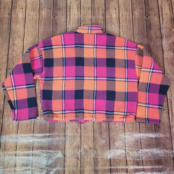 American Eagle Womens Pullover Pink Orange M Mock Neck Quarter Zip Pockets Soft - Picture 5 of 11